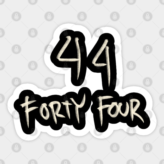 Hand Drawn Letter Number 44 Forty Four Sticker by Saestu Mbathi